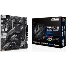 ASUS PRIME B550M-K ARGB AMD B550 AM4 DDR4 4866 DP HDMI Çift M2 USB3.2 AURA RGB mATX