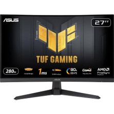 ASUS TUF GAMING VG27VQM1B 27 Fast VA KAVİSLİ FREESYNC VE GSYNC UYUMLU 1920x1080 1ms 280Hz 250cd DP HDMI Hoparlör 3 Yıl Garanti