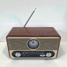 Everton RT-566 Bluetooth-Usb-Sd-Fm Şarjlı  Saatli Nostaljik Radyo