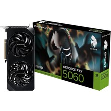 Gainward Gaınward 8 GB GDDR7 Geforce RTX5060 Ghost Ekran Kartı 128 Bit Çift Fanlı Soğutma ve HDMI Bağlantıları