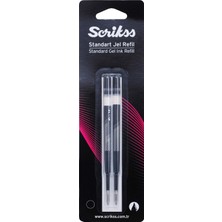 Scrikss Jumbo Jel Tükenmez Refil 2'li Blister Siyah