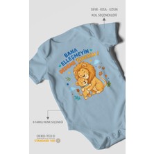 Morivo Kids Bana Elleşmeyin Dedemle Giderim Kısa Kollu Bebek Body %100 Pamuk