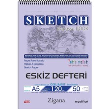 Zigana A5 Spiralli Eskiz Defteri – 50 Yaprak, 120 gr Çizim Bloknotu, Sanat Defteri
