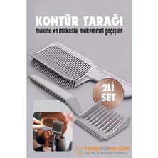 Marsilyan Kuaför Berber Kavisli Kontur Kesim Tarağı 2 Li Set