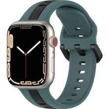 Uyumlu 42 44 45 49 mm Için Metal Tokalı Spor Silikon Kordon Çift Renkli Hava Alabilen Delikli Kayış