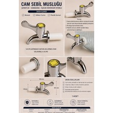Albergio Cam Sebil Musluğu Meşrubat Şerbetlik Damacana Dispenseri Içecek Servis Vanası Silikon Contalı Gri 1 Adet