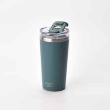 ml Pipetli ve Ağızlıklı Çelik Termos Kupa - Çift Fonksiyonlu Kapak - Soğuk Tutan Seyahat Bardağı Travel Mug - 4 Farklı Renk Seçeneği Yeşil