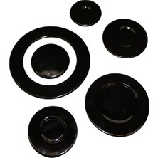 Cook-Lab 6 Parça Universal Fırın Ocak Bek Kapak Takımı ve Wok Kapak Siyah Metal - Türkiye Menşeili Dayanıklı Parlak Siyah Kaplama