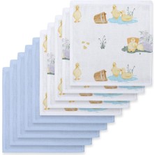 Müslin Bebek Ağız Bezi Paketi – Petits Caneton &amp; Endless Blue 10`lu