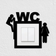 To Design Lab Wc Temalı Dekoratif Priz Süsü (8,5x8,5 cm Priz Çerçevesiyle Uyumludur)