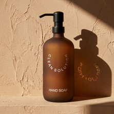 500 ml Amber Cam Sıvı Sabunluk - Siyah Mat Pompalı, Buzlu Cam Şık Tasarım, Banyo ve Mutfak Için Dekoratif Sabun Şişesi