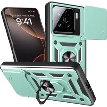 Mentra Online Xiaomi Mi 15 Kılıf Pars Lens Yüzüklü Silikon - Yeşil