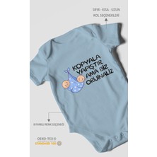 Morivo Kids Kopyala Yapıştır, Ama Yazılı Kısa Kollu Bebek Body %100 Pamuk