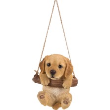 Ltd Hi 87704-I Asılı Retriever Köpek Yavrusu Dış Mekan Heykelcik Taba Kahverengi