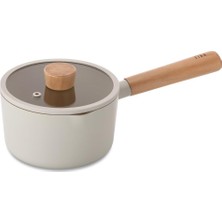 Neoflam Fıka Ocak Üstü ve Indüksiyon Için Süt Tavası / Ahşap Sap ve Cam Kapak / Kore'de Üretilmiştir (6 Inç / 1,5 Qt)