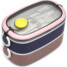 Vagonlife Içi Çelik 2 Katlı Saklama Kabı 900 ml VGN6729