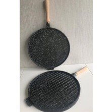 Çift Taraflı Döküm Granit Gözleme Tavası 36CM