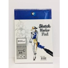 A4 200 Gr. 40 Yp. Spiralli Sketch-Marker Pad ALX-0427