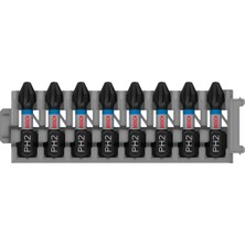 Professional Accessories Aksesuar 2608522324 8 Parça Tornavida Seti Yıldız (Impact Control, 8 x Ph2 Uç Uzunluğu: 25 Mm, Pick And Click)