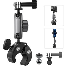 Gidonu Bisiklet Montaj Kelepçeleri Için Hero 13 12 11 10 9 Djı Osmo Action 5 Pro 4 3 360 Çift Top Başlı Kelepçe Tutucu 1 4-20 mm Kamera ve Telefon Için Adaptör