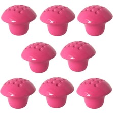 Glaswen 8 Adet Pembe Noktalı Mantar Düğme Kulp Çocuk Bebek Mobilya Çekmece Dolap Kapak Kulbu Metal Kulp Aksesuarları Vidalı