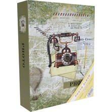Albümü 10X15CM 200 Fotoğraf Kapasiteli Renkli Antika Telefon Desenli Anı Albümü