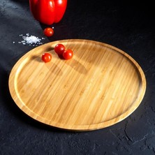 Bambu Lüx Yuvarlak Servis 25 * 25CM, Sunumluk &amp; Çerezlik Sunum Tabağı