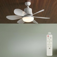 2ın1 Goes LED Işık ve Fan Sessiz 3 Renk Modu ve 3 Hız Modu Kumandalı Tavan Vantilatörlü LED Ampul