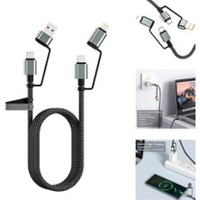 4 Portlu Usb-C Usb-A Gan Şarj Aleti Uyumlu Pd Type-C Hızlı Şarj Cihazı Beyaz