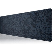 Klasse Pro - 10 Farklı Model Dikişli Kenar 90X40 cm Oyuncu Gaming Mouse Pad (Dark Grey Map Lines, 90X40 Cm)