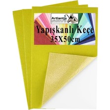 Sarı Yapışkanlı Keçe 35X50 cm 3 Adet 2.0 mm Kendinden Yapışkanlı Renkli Hobi Keçesi Elişi Keçe Kumaşı Anasınıfı