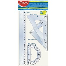 Maped Wıgo Essentials Set Cetvelli, 30 Cm, 2 Üçgen 21 Cm, Açı Ölçer, 12 Cm, B