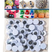 Oynar Göz Siyah 10 mm 50 Li 1 Paket Oynayan Göz 10MM Hobi Tasarım Anasınıfı Kreş Etkinlik Elişi