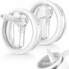 Sellhubx 40 Oz Uyumlu Yedek Kapak – Sızdırmaz Leakproof Tasarım – Bpa Free Yedek &amp; Upgrade Lid – Stanley Quencher ile Uyumlu Bardak &amp; Termos Kapağı + Iç Pipeti (Beyaz)