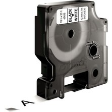 Printpen Dymo D1 Serisi Beyaz Etikete Siyah 45013 12MMX7M Şerit, Renkli