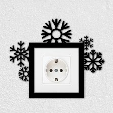 To Design Lab Yılbaşı Kar Temalı Dekoratif Priz Süsü (8,5x8,5 cm Priz Çerçevesiyle Uyumludur)