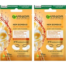 Garnier Nem Bombası Göz Altı Torbalarına Karşı Kağıt Göz Maskesi 2li Paket