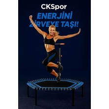 Slipt 135 cm Altıgen Step Trambolin Pro, Mavi, 110 kg Kapasiteli, Tutamaçlı