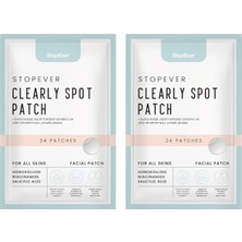 Stopever Clearly Spot Patch, Sivilce Karşıtı Şeffaf Plaster 2'li Paket / Ultra Ince, Hidrokolloid + Niacinamide + Salicylic Asit Içerikli Akne Karşıtı Yüz Bandı / 48 Adet (2 x 24)