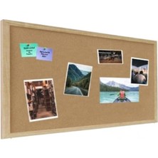 Dekoratif Mantar Pano Ahşap Çerçeve 60X90 cm 1 Adet Harita Çivisi Hediyeli Duvara Monte Mantar Çerçeve Evde Okulda Büro
