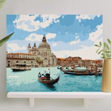 Palmiye Hobi Sanat Sayılarla Boyama Tuval Seti Fırça Boya Dahil (Çıtalı) 40X50 cm - Mavi Rüya