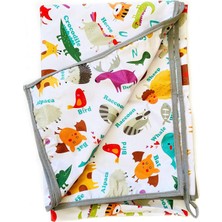 Yorni Zoo Sıvı Geçirmez Mama Sandalyesi Altı Için Yer Örtüsü, Masa Örtüsü, Makinada Yıkanabilir, Çok Amaçlı Kullanım, 145X100 cm