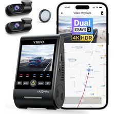 Viofo A229 Pro 3 Kameralı Ön-Iç-Arka 4K+2K+1080P Hdr Sony Starvis 2 Ile Uyumlu Wifi Gps Araç Kamerası