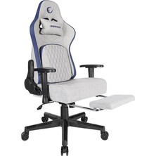 Rampage MC-8663B Typhoon Oyuncu Koltuğu Gri Mavi, Terletmez Kumaş, Yatabilen Sırt, Yükseklik Ayarlı Kol Desteği, Ergonomik Gaming Chair, 120-139 kg Taşıma Kapasitesi, 2 Yıl Garanti Dayanıklı