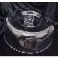 Pasta Kek Tabağı Için Şeffaf Fanus Kapak 26 cm Kırılmaya Dayanıklı Plastik Sağlıklı Tazelik Koruyucu