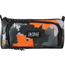 Jacbag Prıme Xl-Lastik Ayraçlı Iki Bölmeli Kalem Kutusu (Turuncu Camoflora)