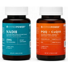 Hyperpower NADH (20mg) & PQQ (20mg) + CoQ (100mg) 2 li Set 60 Tablet 2 Aylık Kullanım (Made In USA)
