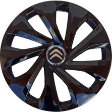 Muyaauto Jant Kapağı Seti-Yıldızsiyah Citroen C3/c-Elysee/c2 15 Inç ile Uyumlu