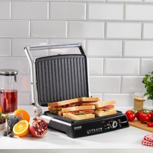 Empressco Pratik Tost ve Izgara Makinesi, Şık Inox Tasarım, Hızlı ve Kolay Kullanım