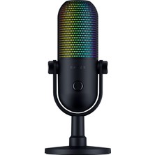 Razer Seiren V3 Chroma - Dokunarak Sessize Alma Özellikli Rgb USB Mikrofon (Yayın ve Oyun Reaktif Aydınlatma, Kondenser Mikrofon, Dijital Kazanç Sınırlayıcı ve Dahili Darbe Emici), Siyah